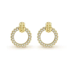 Diamonds<LAGOS 18K Gold Circle Diamond Stud Earrings