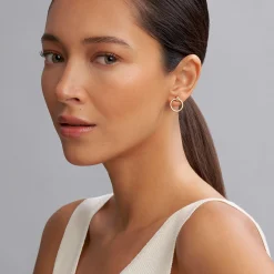 Gold<LAGOS 18K Gold Circle Stud Earrings