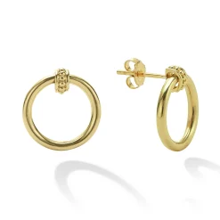 Gold<LAGOS 18K Gold Circle Stud Earrings
