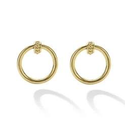 Gold<LAGOS 18K Gold Circle Stud Earrings