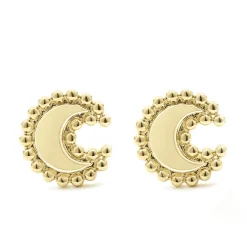 Gold<LAGOS 18K Gold Crescent Stud Earrings
