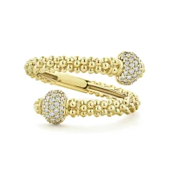 Gold<LAGOS 18K Gold Diamond Ball Wrap Ring