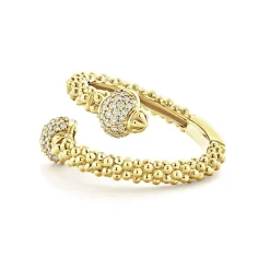 Gold<LAGOS 18K Gold Diamond Ball Wrap Ring