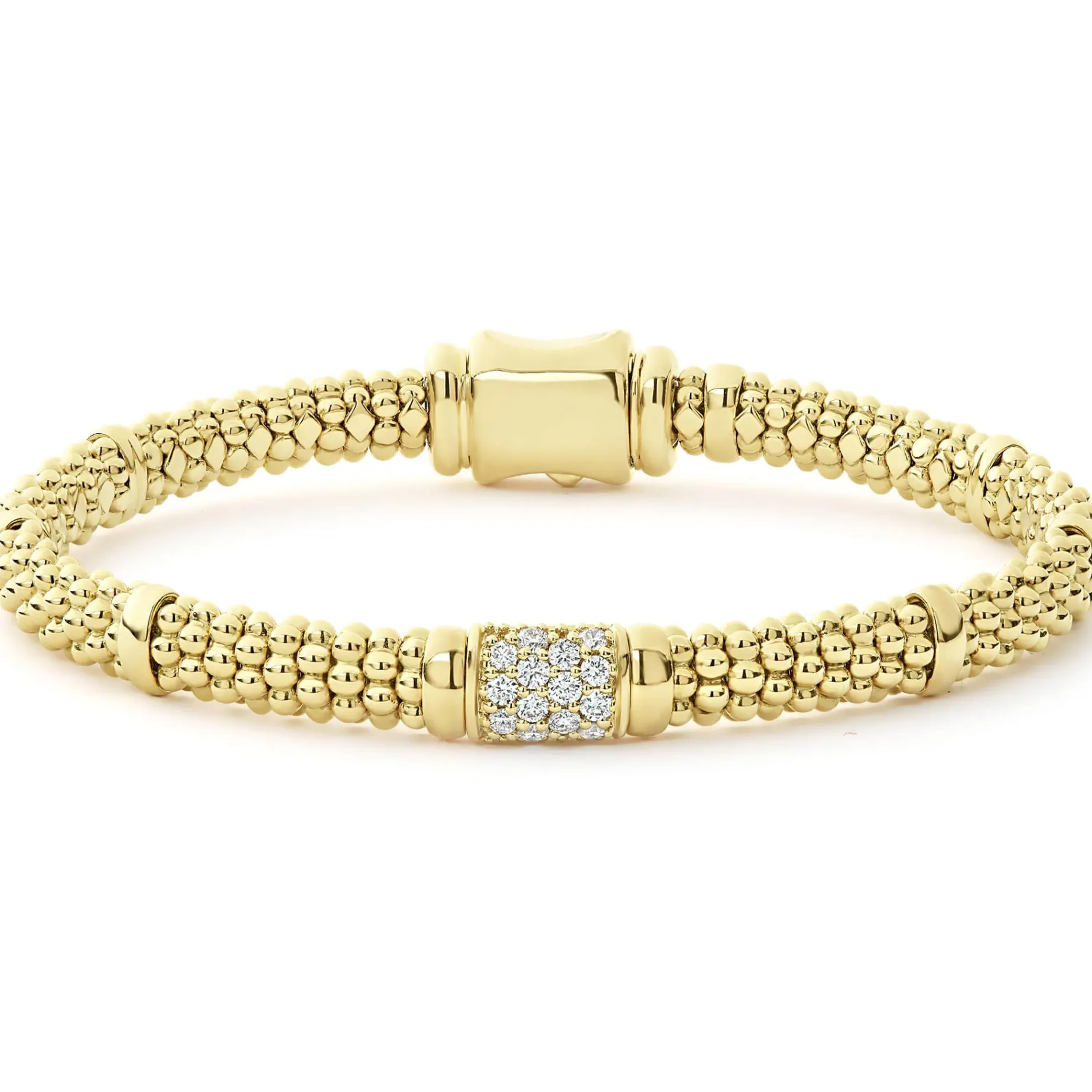 Gold<LAGOS 18K Gold Diamond Bracelet | 6Mm