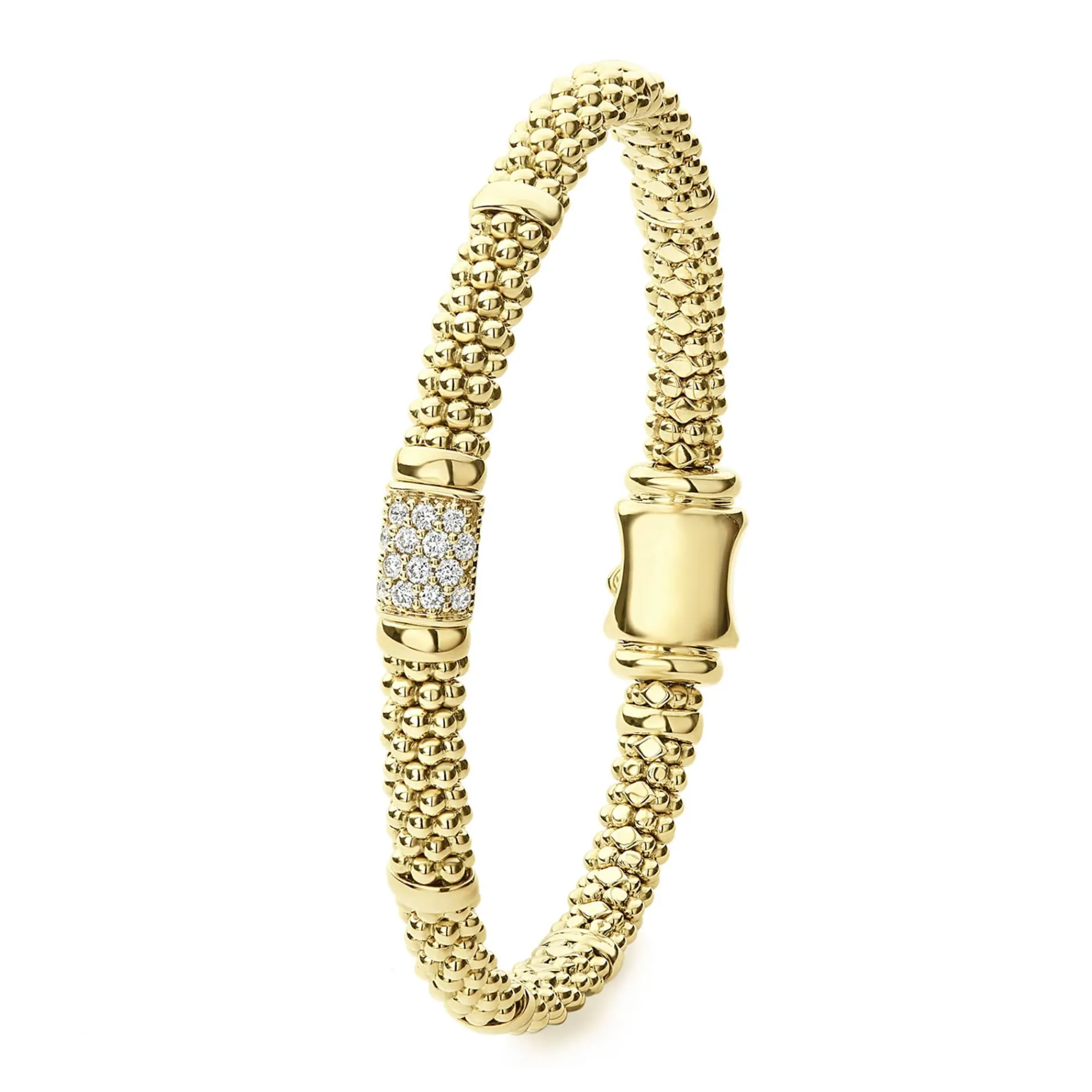 Gold<LAGOS 18K Gold Diamond Bracelet | 6Mm