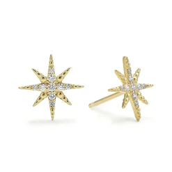 Gold<LAGOS 18K Gold Diamond Stud Earrings