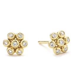 Gold<LAGOS 18K Gold Flower Diamond Stud Earrings