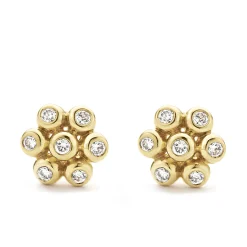 Diamonds<LAGOS 18K Gold Flower Diamond Stud Earrings