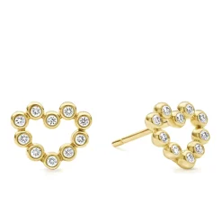 Diamonds<LAGOS 18K Gold Heart Diamond Stud Earrings