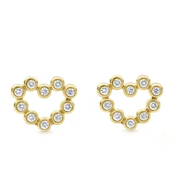 Diamonds<LAGOS 18K Gold Heart Diamond Stud Earrings