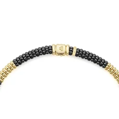 Gold<LAGOS 18K Gold Large Station Ceramic Beaded Necklace | 9Mm