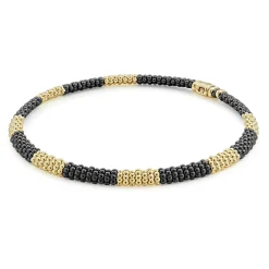 Gold<LAGOS 18K Gold Large Station Ceramic Beaded Necklace | 9Mm