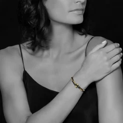 Gold<LAGOS 18K Gold Large Station Ceramic Wrap Bracelet