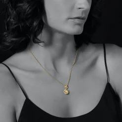 Gold<LAGOS 18K Gold Love Knot Diamond Pendant Necklace