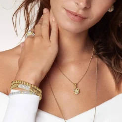 Diamonds<LAGOS 18K Gold Love Knot Diamond Pendant Necklace