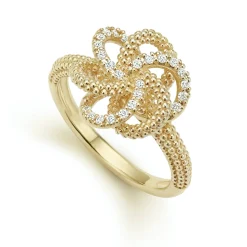 Gold<LAGOS 18K Gold Love Knot Diamond Ring