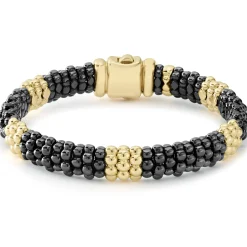 Gold<LAGOS 18K Gold Station Ceramic Beaded Bracelet | 9Mm