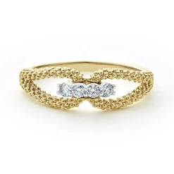 Gold<LAGOS 18K Gold Superfine Diamond Center Ring