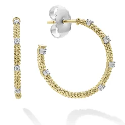 Diamonds<LAGOS 18K Gold Superfine Diamond Hoop Earrings