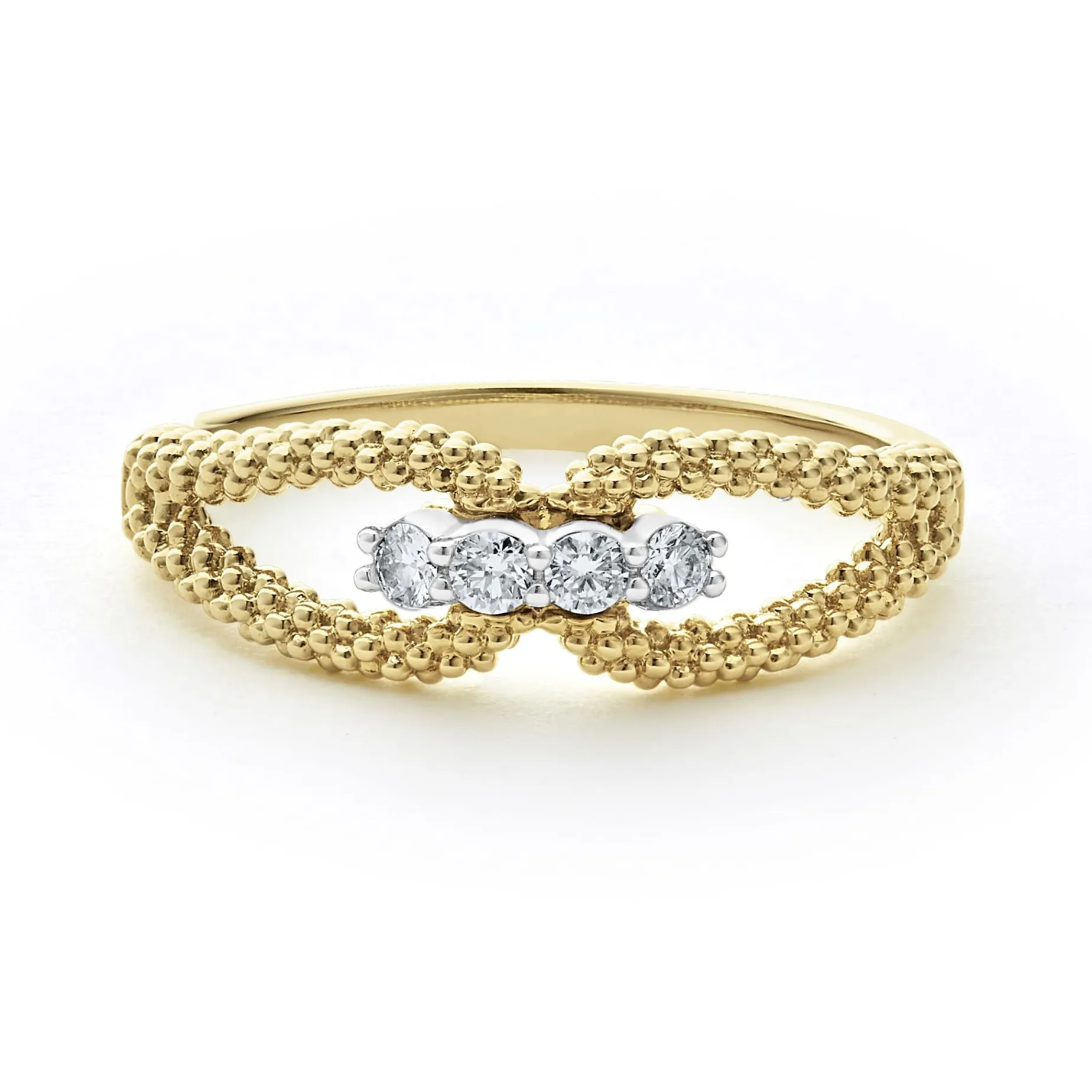 Diamonds<LAGOS 18K Gold Superfine Diamond Center Ring