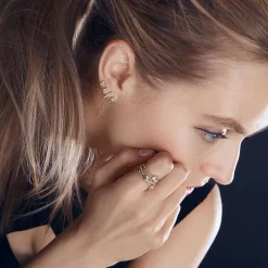 Stud Earrings<LAGOS 18K Gold Triangle Diamond Stud Earrings