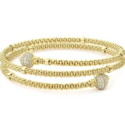 Gold<LAGOS 18K Gold Wrap Diamond Bracelet