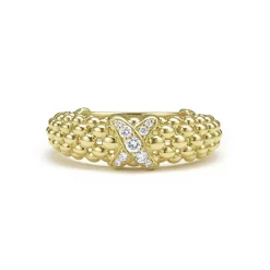 Diamonds<LAGOS 18K Gold X Caviar Diamond Ring