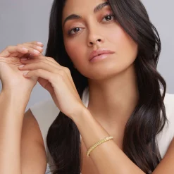 Gold<LAGOS 18K Gold X Diamond Caviar Bracelet | 6Mm