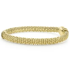 Gold<LAGOS 18K Gold X Diamond Caviar Bracelet | 6Mm