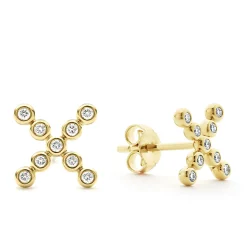 Diamonds<LAGOS 18K Gold X Diamond Stud Earrings