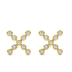 Diamonds<LAGOS 18K Gold X Diamond Stud Earrings