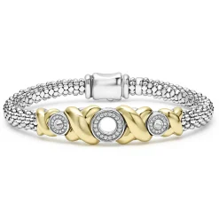 Two-Tone<LAGOS 18K Gold Xo Diamond Bracelet | 6Mm