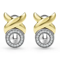 Two-Tone<LAGOS 18K Gold Xo Diamond Earrings