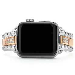 Diamonds<LAGOS 18K Rose Gold And Sterling Silver Single Diamond Watch Bracelet-38-45Mm