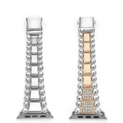 Diamonds<LAGOS 18K Rose Gold And Sterling Silver Half Diamond Watch Bracelet-42-49Mm