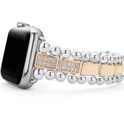 Diamonds<LAGOS 18K Rose Gold And Sterling Silver Half Diamond Watch Bracelet-38-45Mm