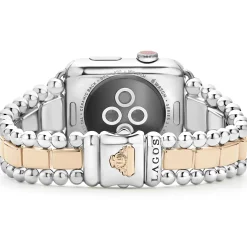 Diamonds<LAGOS 18K Rose Gold And Sterling Silver Single Diamond Watch Bracelet-42-49Mm