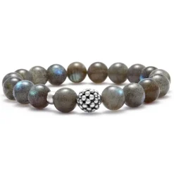 Gemstones<LAGOS Labradorite Silver Station Bead Bracelet