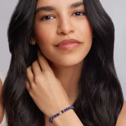 Gold<LAGOS Lapis Gold Station Bead Bracelet