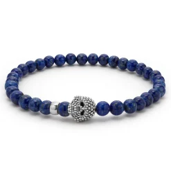 Bracelets<LAGOS Lapis Skull Bracelet