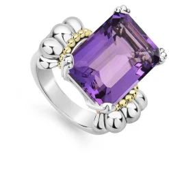 Gemstones<LAGOS Large Emerald-Cut Amethyst Ring
