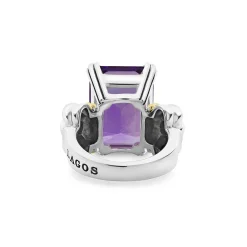 Gemstones<LAGOS Large Emerald-Cut Amethyst Ring
