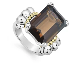 Gemstones<LAGOS Large Emerald-Cut Smokey Quartz Ring