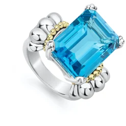 Gemstones<LAGOS Large Emerald-Cut Swiss Blue Topaz Ring