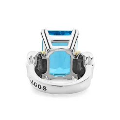 Gemstones<LAGOS Large Emerald-Cut Swiss Blue Topaz Ring