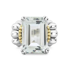 Gemstones<LAGOS Large Emerald-Cut White Topaz Ring