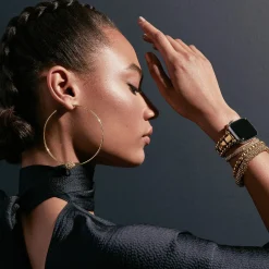 Gold<LAGOS Large 18K Gold Caviar Ball Hoop Earrings