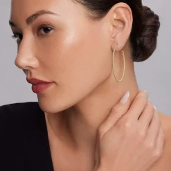 Gold<LAGOS Large 18K Gold Caviar Hoop Earrings