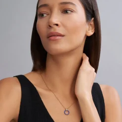 Gold<LAGOS Large 18K Gold Ceramic Circle Pendant Necklace