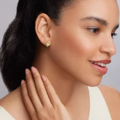 Gold<LAGOS Large 18K Gold Love Knot Stud Earrings